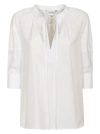 Max Mara Cotton Shirt With Balloon Sleeves In White