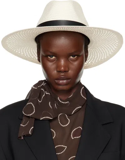 Max Mara White Sidney Panama Hat In 1 White