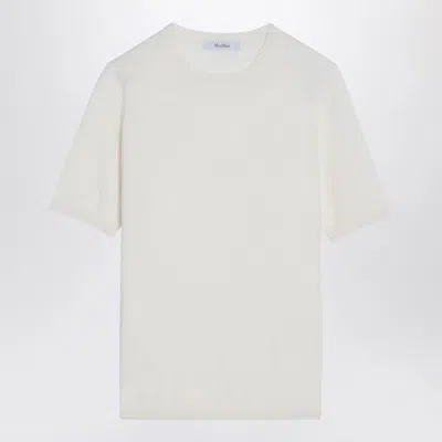 Max Mara Women's White Silk And Cashmere Crew-neck T-shirt In Cream