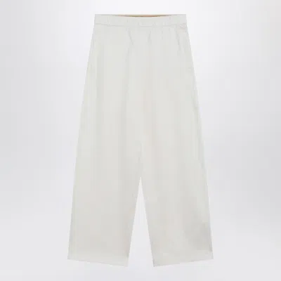 MAX MARA WHITE SILK BLEND TROUSERS
