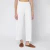 Max Mara White Silk Blend Trousers In Multi