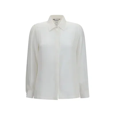 Max Mara Geranio Crepe De Chine Shirt In White