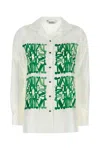 Max Mara Monogram-print Button-up Shirt In Neutral