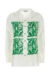 Max Mara Monogram-print Button-up Shirt In Neutral