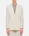 Max Mara Jadi Single-breasted Striped Blazer In Neutral