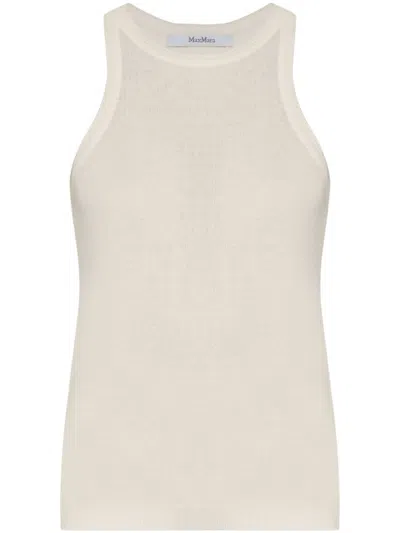 MAX MARA WHITE SLEEVELESS TOP