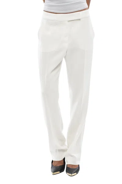 Max Mara White Slim Flat Front Pants