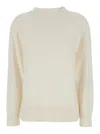 Max Mara White Solid Crew Neck Sweater In Multi
