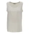 Max Mara White Solid Scoop Neck Top In Neutral
