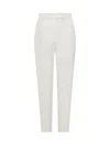 Max Mara White Straight Flat Front Pants In White