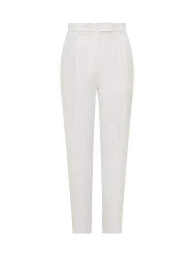 MAX MARA WHITE STRAIGHT FLAT FRONT PANTS