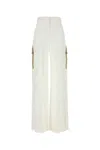 Max Mara Pantalone Edda In Cotone Stretch Bianco Donna In White