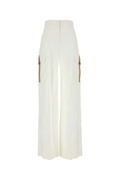 MAX MARA WHITE STRETCH COTTON EDDA PANT
