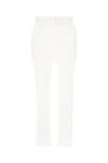 Max Mara White Stretch Cotton Pants In Bianco