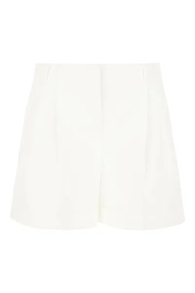 MAX MARA WHITE STRETCH COTTON SHORTS