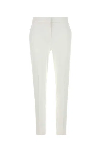 MAX MARA WHITE STRETCH VISCOSE BLEND PEGNO PANT