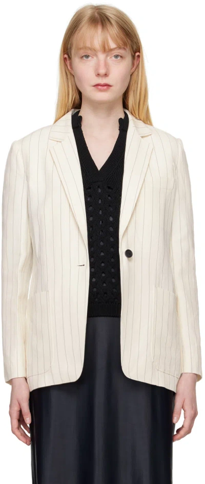 Max Mara Micron Striped Blazer In White