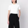 Max Mara Ivory Stretch Viscose Blend T-shirt In White