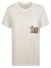 Max Mara White T-shirt With Embroidered Pocket Detail In White