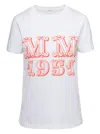 MAX MARA WHITE T-SHIRT WITH LOGO PRINT ON THE CHEST IN COTTON WOMAN