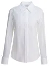 Max Mara White Tailored Shirt With Pointed Collar In Gray