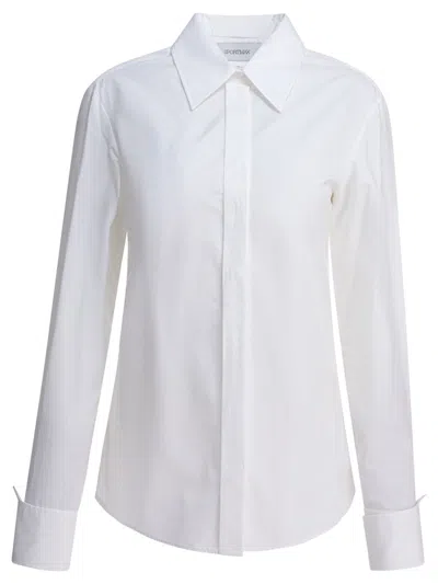 Max Mara White Tailored Shirt With Pointed Collar In Gray