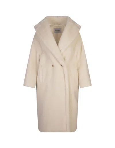 Max Mara White Teddy Bear Coat In Neutral