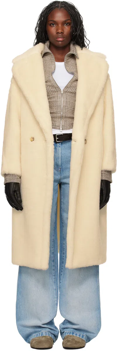 Max Mara White Tedgirl Coat In 001 White