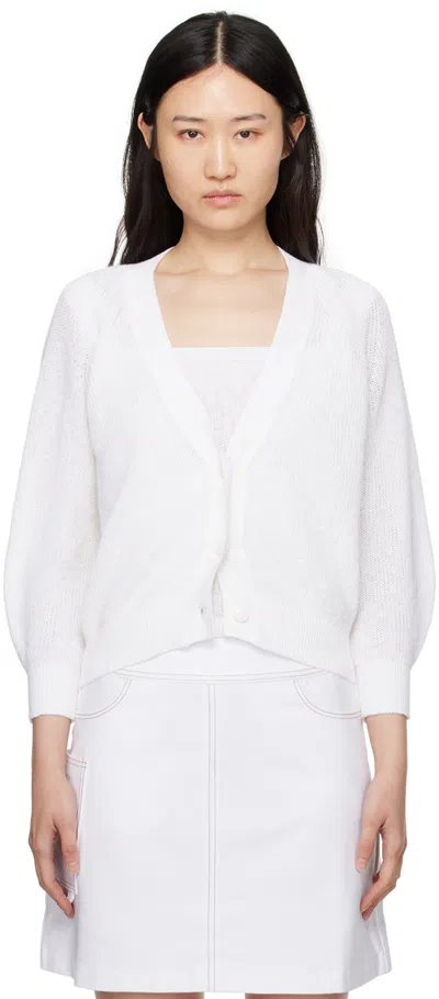 Max Mara White Tenore Cardigan & Tank Top Set In 4 White