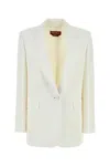 Max Mara Giacca Furetto In Misto Triacetato Bianco Donna In Bianco