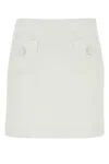 Max Mara Studio White Triacetate Blend Pagine Mini Skirt In Bianco