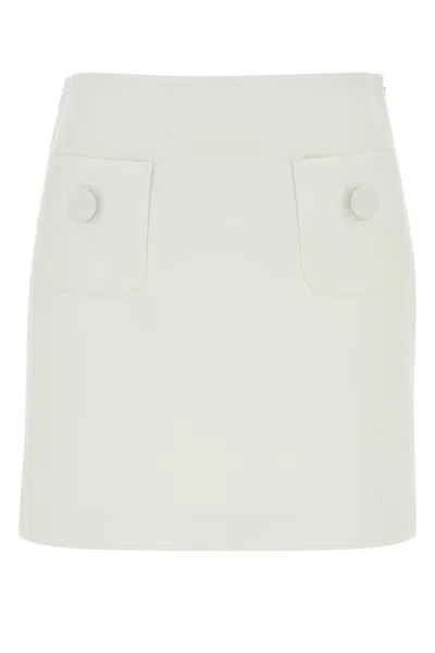 MAX MARA WHITE TRIACETATE BLEND PAGINE MINI SKIRT