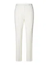 Max Mara Pianoforte Triacetate White Trousers In White
