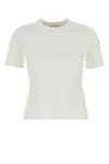 Max Mara Ivory Stretch Viscose Blend T-shirt In White