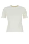 Max Mara Ivory Stretch Viscose Blend T-shirt In White