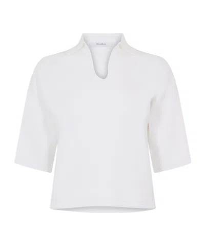 Max Mara White V-neck Cropped Top