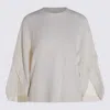 Max Mara Crossover Detail Oversized Wool And Cashmere Sweater Clothing In White