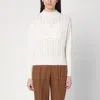 Max Mara Vicini Cashmere Side Braid Sweater In White