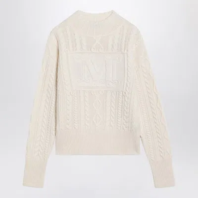 Max Mara White Wool And Cashmere Sweater In Neutral