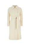 Max Mara White Wool Bcollag Coat In White