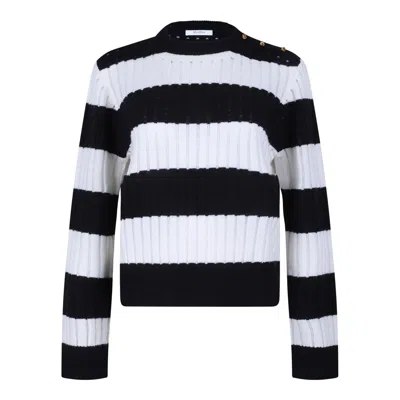 Max Mara White Wool Cashmere Sweaters In Black