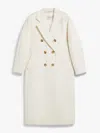 Max Mara White Wool Coat In Neutral