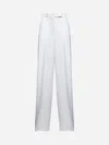 Max Mara Women White Wool Gabardine Ninfa Trousers In White