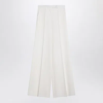 Max Mara White Wool Gabardine Trousers