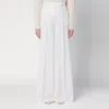 Max Mara White Wool Gabardine Trousers In White
