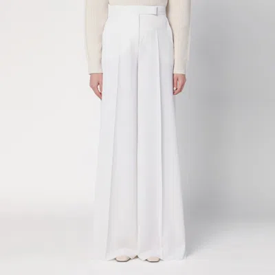 Max Mara White Wool Gabardine Trousers