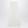Max Mara Gabardine Wool Trousers In White
