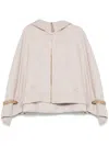 Max Mara Wool Hooded Cape In White