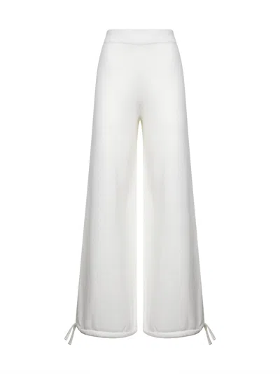 Max Mara White Wool Knit Nigeria Trousers