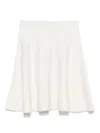 Max Mara A-line Flared High Waist Wool Skirt In White